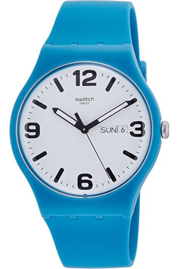 Generic Swatch Costazzurra White Dial Blue Silicone Strap Men Watch Suos704