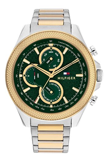 Generic Tommy Hilfiger Clark Mens Green Dial Two Tone Stainless Steel Watch 1792079