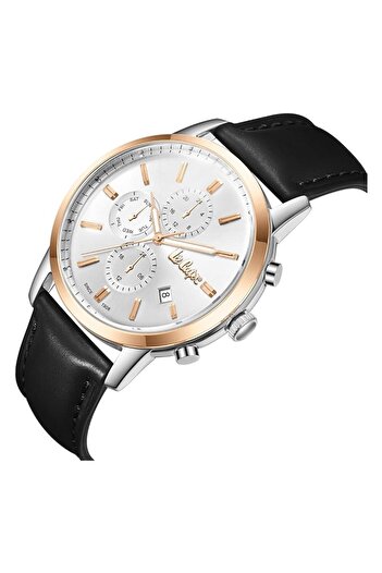 Generic Lee Cooper Men Jp15 Movement Watch Multi Function Display And Leather Strap Lc08085 531 Silver Strap