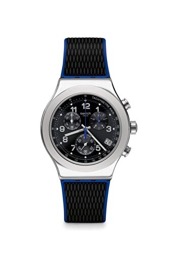 Generic Swatch Mens Chronograph Quartz Watch With Rubber Strap Yvs451