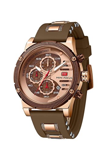 Generic Makingtec Square Watches For Men Brown Leather Chronograph Fashion Business Watch Luminous