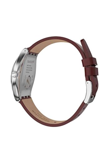 Generic Swatch Unisex Adult Analogue Quartz Watch With Leather Strap Yws430