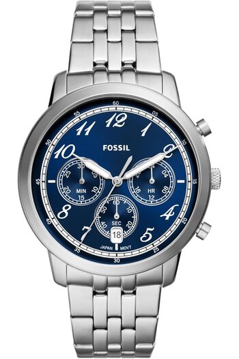 Generic Fossil Men Neutra Arabic Chronograph Stainless Steel Watch Color Silver Blue Arabic Model Fs6025