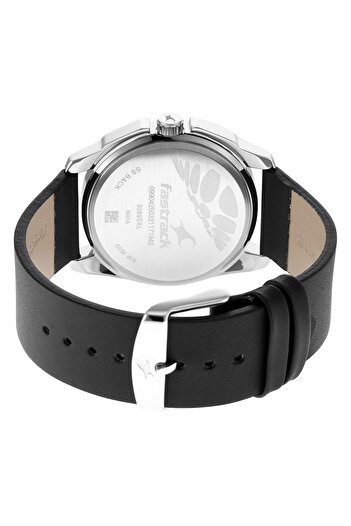 Generic Fastrack Watch For Men Quartz Movement Analog Display Black Leather Strap Nr3089Sl15 Silver Strap