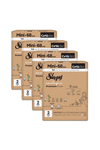 Sleepy Ecologic Premium Plus Efsane Paket Bebek Bezi 2 Numara Mini 272 Adet