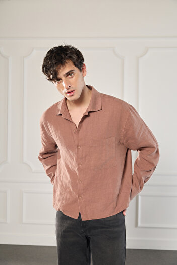 Beyyoglu Πουκάμισο Oversize από 100% λινό