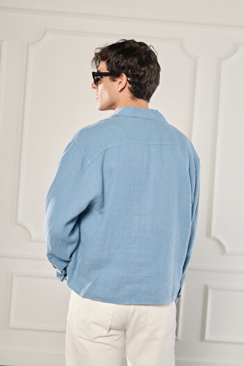 Beyyoglu %100 Keten Oversize Gömlek
