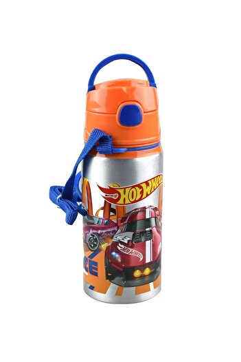 HOT WHEELS Ottonya Cars Çekçekli Anaokulu Çantası , Çift Gözlü Kalemlik - Hotwheels Aluminyum Matara Hediye