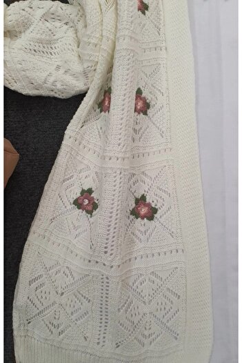 bergibo Openwork Flower Embroidered Long Cardigan - Openwork Knitted Cardigan