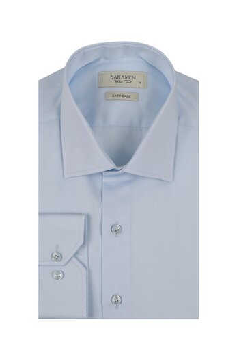 Jakamen Μπλε Slim Fit Basic Πουκάμισο με κουμπιά 100% βαμβάκι