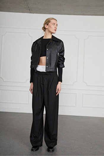Beyyoglu Palazzo Trousers with Elastic Waist Detail