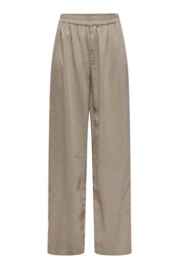 ONLY Beige Women's Pants - Oneleres, Comfortable Fit and Elastic Waist with Pockets