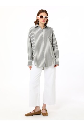 Benin Cotton Oversize Shirt - Green - Benin
