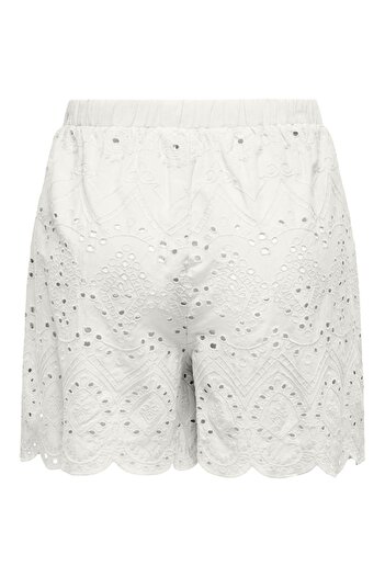 ONLY CLEO LIFE EMB WVN Women's White Shorts -15318646