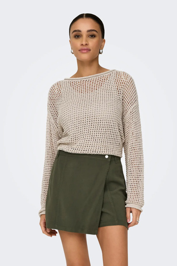 ONLY Women's Onlsıena Seasonal Crew Neck Beige 15339534