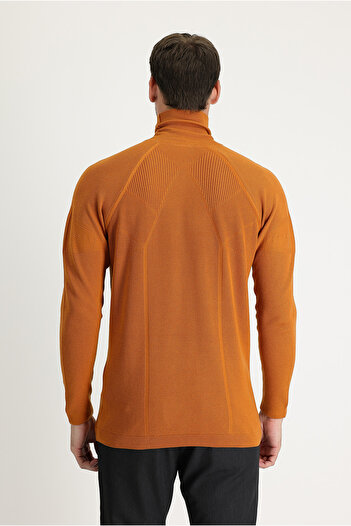 Kiğılı Balıkçı Yaka Slim Fit Dar Kesim Desenli Triko Kazak