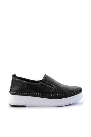 Bambi Black Leather Women's Casual Shoes K01908005803