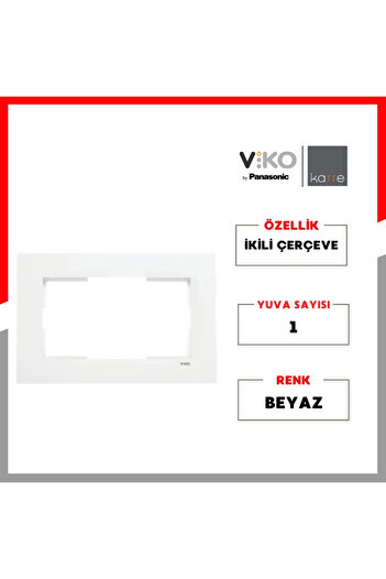 VİKO Karre Double Socket Frame – Horizontal, White, Stylish and Durable Design