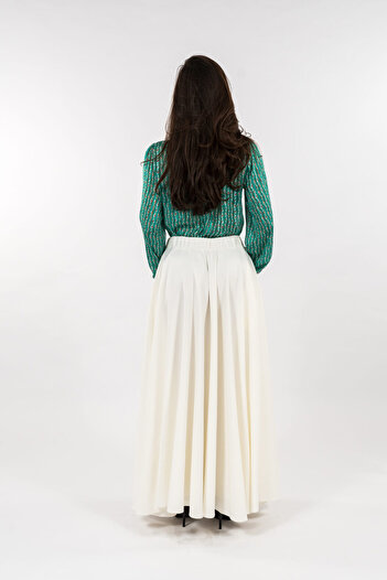 Gorgeaux Turquoise Blouse and White Skirt Mariana Set - 5XL(50)