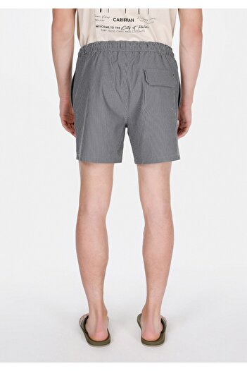 Colin's Slim Fit Striped Men's Black Swim Shorts