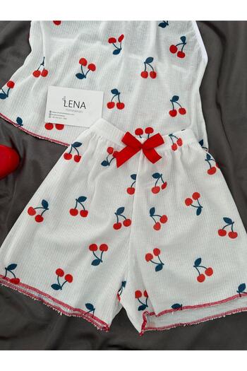 Lena Homewears Ecru Cherry Shorts Pajama Set
