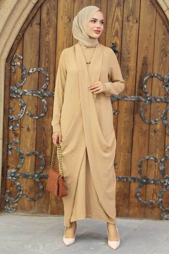 Neva Style Biscuit Hijab Dress 34281bs