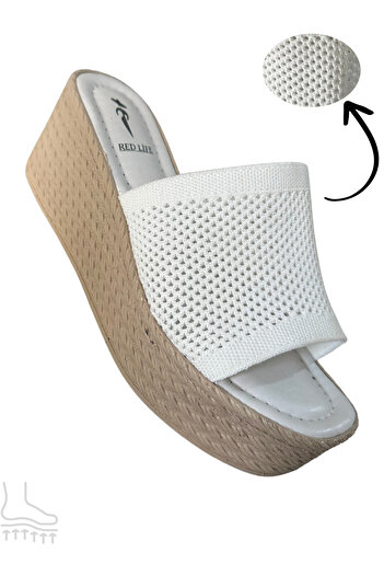 GÜR MODA AYAKKABI Women's Orthopedic Mesh Detailled Wedding Heel Slippers