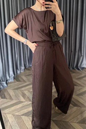 Suziş   Women's Dirty Fabric Blouse and Pantalon Set 4S203