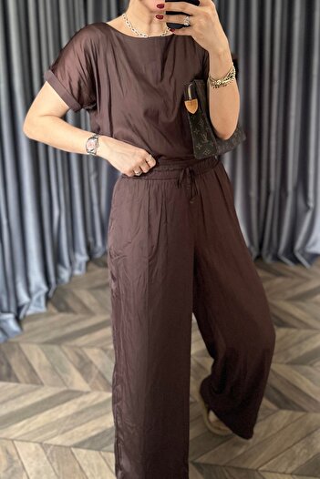 Suziş   Women's Dirty Fabric Blouse and Pantalon Set 4S203