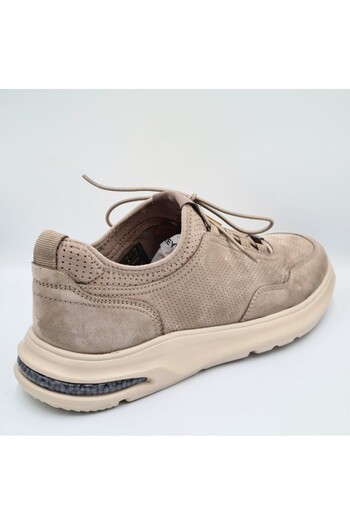 Greyder Ανδρικό δερμάτινο slip-on δερμάτινο παπούτσι με κορδόνια 18231 Mink Color Nubuck