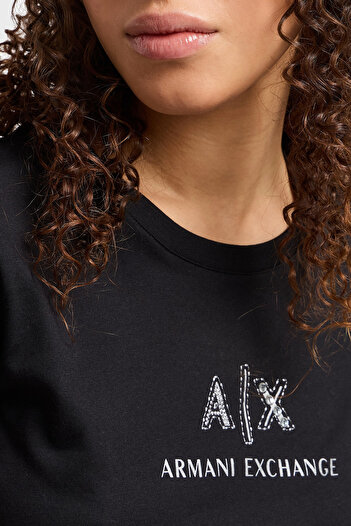 Armani Exchange Μπλουζάκι Armani Exchage Stoned 100% βαμβακερό με λεπτή εφαρμογή με λαιμόκοψη T SHIRT XW 000386   AF10354 UC001