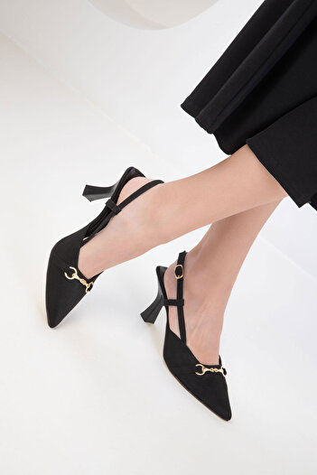 SOHO 20369 Black Suede Women's Classic Heeled Shoes