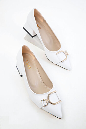 SOHO 19548 White Women's Classic Heeled Shoes