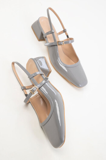 SOHO 20486 Gray Patent Leather Women's Classic Heeled Shoes