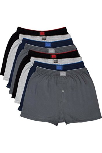 Tutku Mr 8 Pack Towel Waist Men's Boxers (grey-black-navy blue-smoked)