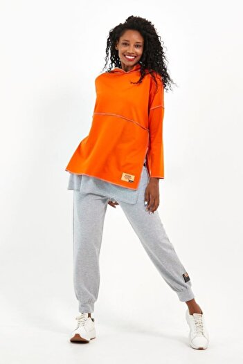 VOLT CLOTHİNG Women's Hooded Bottom Top Tracksuit Set