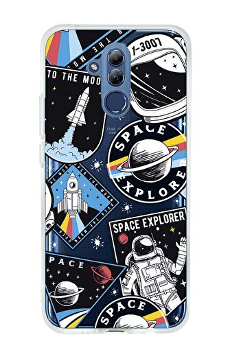 mooodcase Huawei Mate 20 Lite Compatible Space Design Premium Transparent Silicone Case