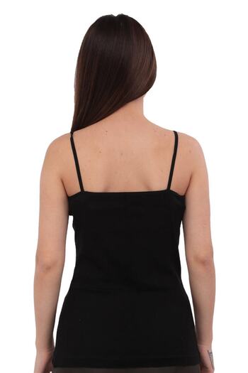 Tutku Women's Black Jacquard Rope Strap Women's Undershirt 200
