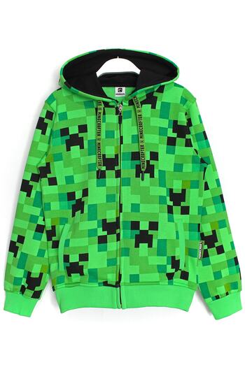 MINECRAFT Creeper Patterned Zippered Boys' Jacket