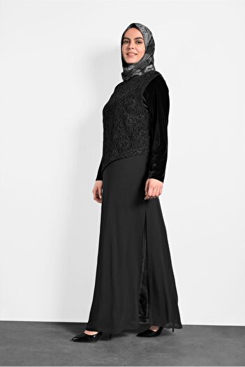 Alvina 20021 Model Laced Chiffon Dress