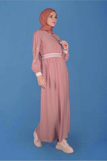 Alvina Round Neck Sleeves Embroidered Dress 41697