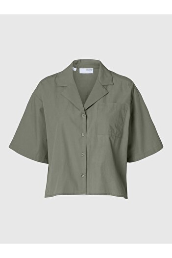 Selected Femme Crop-Bluse Kurzarm