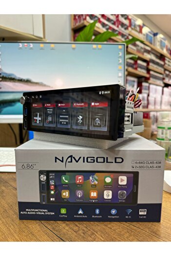 Navigold 4gb Ram 64gb Hafıza 8 Çekirdek 6.86" Unıversal Androıd Teyp (TÜM ARAÇLARA UYUMLU) Clas-638