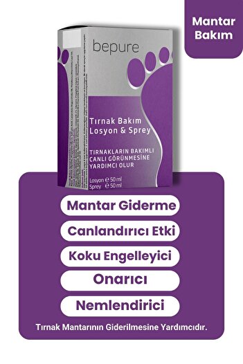 Bepure Ayak Ve Tırnak Mantarı, Kaşıntı Ve Koku Için Losyon & Sprey Seti 100 ml (50ML LOSYON 50ML SPREY)
