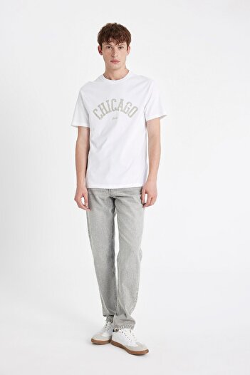 DeFacto Bedrucktes T-Shirt mit Rundhalsausschnitt und normaler Passform - D4768ax24sm