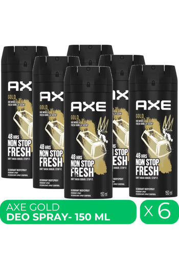 Axe Gold, deodorant spray for men, 6 pcs x 150 ml