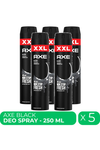 Axe Black, deodorant spray for men, 5 pcs x 250 ml