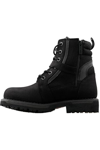 Harley Davidson 025M100697 Franco WP Black Nubuck Ανδρικό Γνήσιο Δέρμα