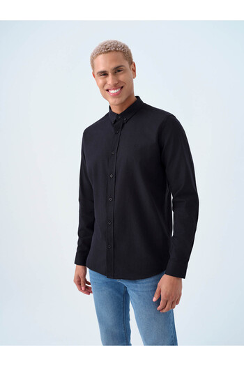 Loft Regular Fit Black Men's Shirt Lf2037403