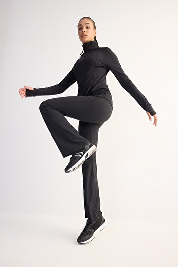 DeFacto Fit Flare Fit Athlete Slim Sweatpants Waist Hugging Wide Leg Standard Size C9192Ax25Sp